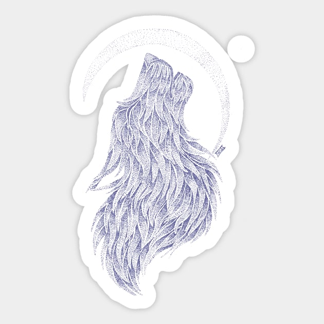 Wulf-blue Sticker by steelwingakira